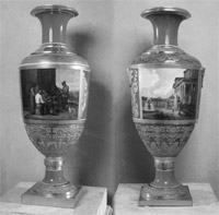 Принадлежавшие Катковым вазы работы императорского фарфорового завода, сохранившиеся в Знаменском-Садках